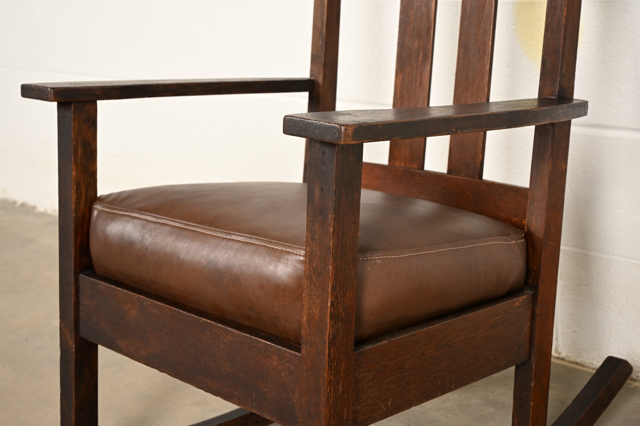 Limbert Antique Mission Oak Arts & Crafts Rocking Chair, Circa 1910 - Image 8