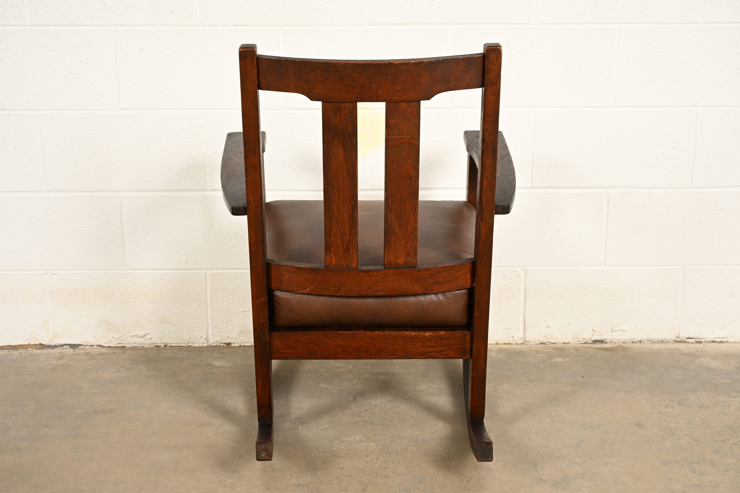 Limbert Antique Mission Oak Arts & Crafts Rocking Chair, Circa 1910 - Image 11