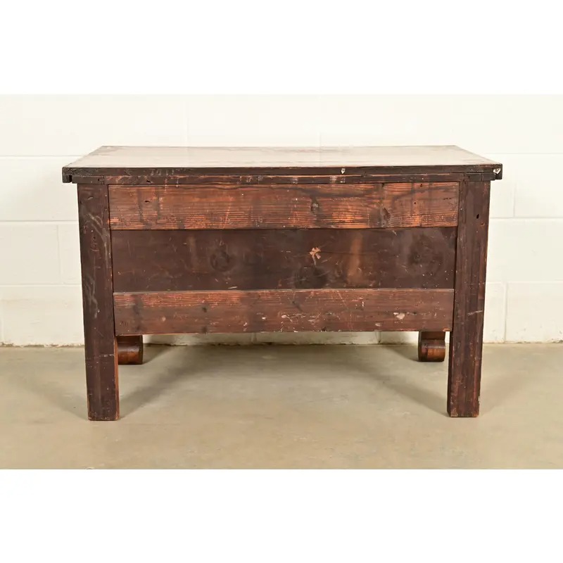 Antique American Empire Carved Tiger Oak Lowboy Dresser, Circa 1900 - Image 10