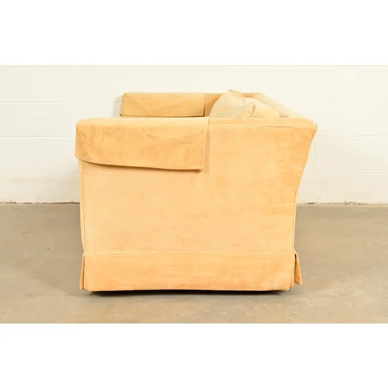 Baker Furniture Style Modern Mohair Velvet Tuxedo Sofa or Loveseat - Image 10