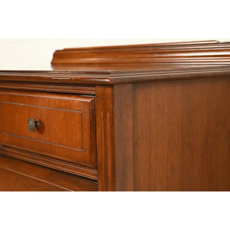 Berkey & Gay Style Antique French Regency Louis XVI Walnut Highboy Dresser, Circa 1930s - Image 10