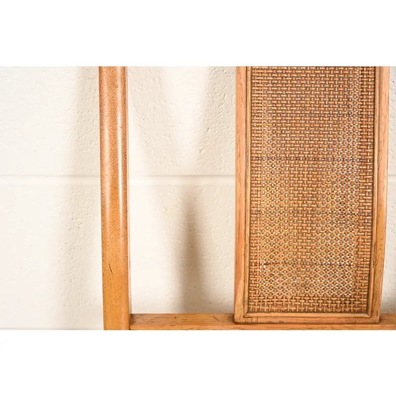 Henredon Style Mid-Century Hollywood Regency Carved Walnut and Cane Side Chairs or Dining Chairs, Pair - Image 10
