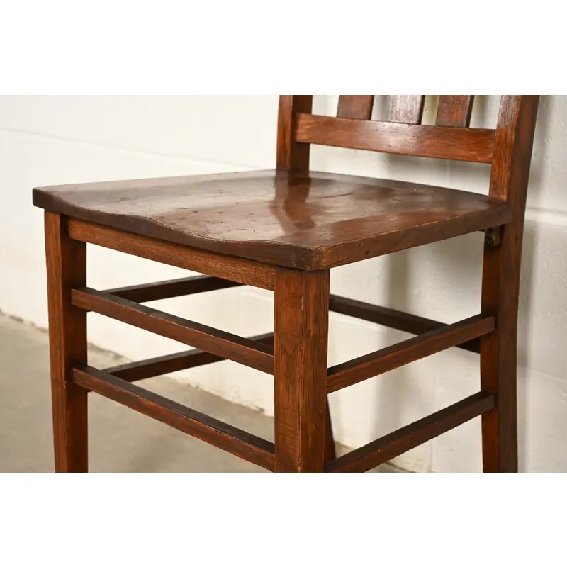 Limbert Style Antique Mission Oak Arts & Crafts Side Chairs or Dining Chairs, Pair - Image 10