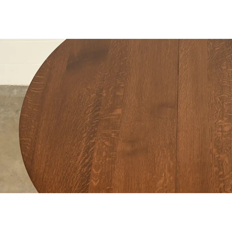 Stickley Brothers Style Antique Mission Oak Arts & Crafts Pedestal Extension Dining Table, Newly Refinished - Image 10