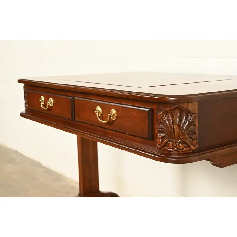 Baker Furniture Style American Empire Carved Mahogany Game Table or Occasional Table, Circa 1970s - Image 11