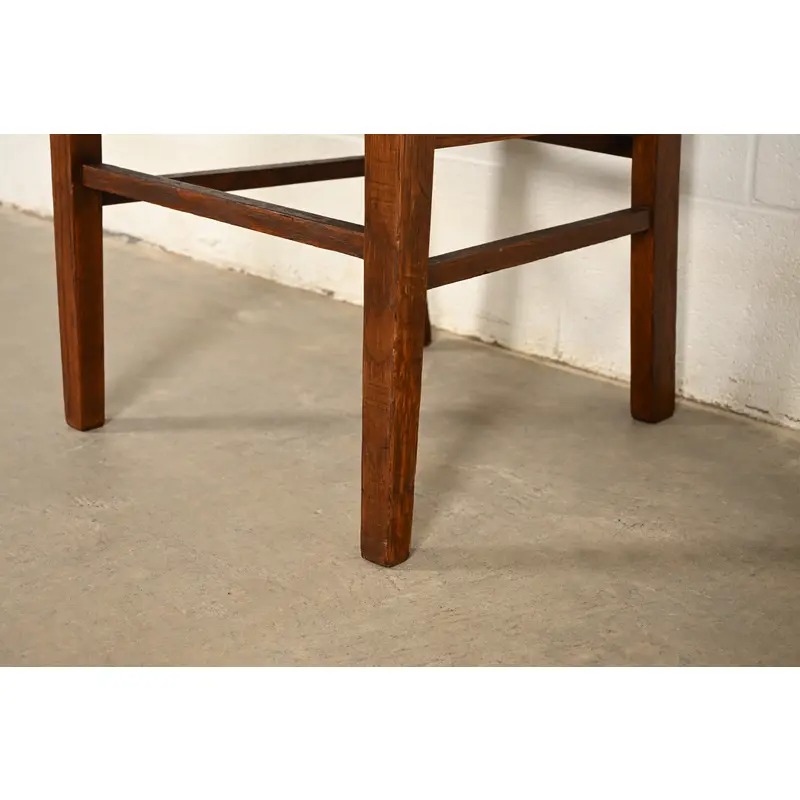 Limbert Style Antique Mission Oak Arts & Crafts Side Chairs or Dining Chairs, Pair - Image 11