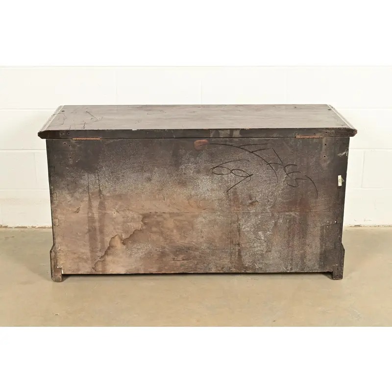 R. J. Horner Style Antique Italian Renaissance Revival Carved Walnut Blanket Chest, Circa 1880s - Image 11