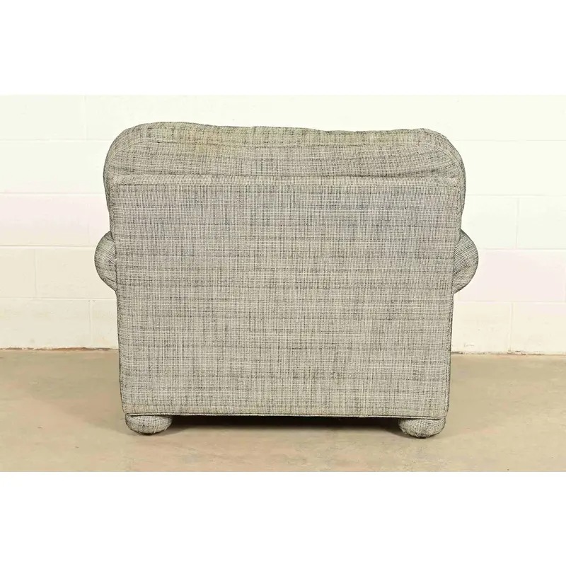 Ethan Allen Modern Upholstered Oversized Lounge Chair With Ottoman - Image 12