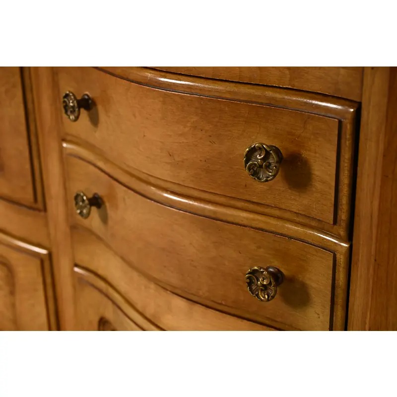 French Provincial Louis XV Carved Fruitwood Triple Dresser by Fancher Furniture, Circa 1960s - Image 12