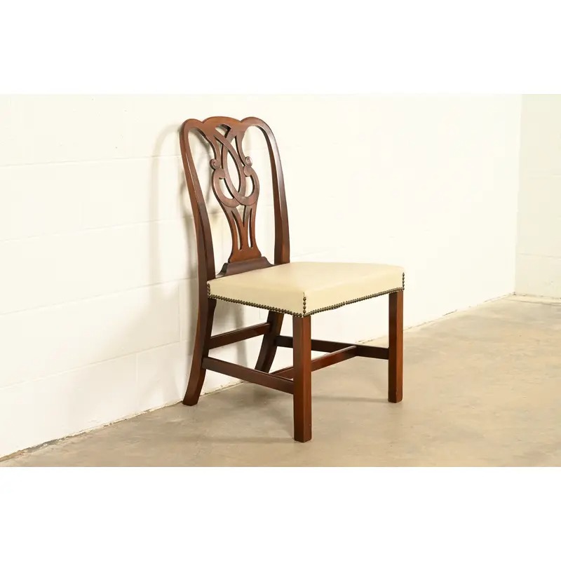Baker Furniture Georgian Carved Mahogany Side Chair or Dining Chair