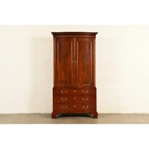 Baker Furniture Georgian Flame Mahogany Armoire Dresser or Media Cabinet