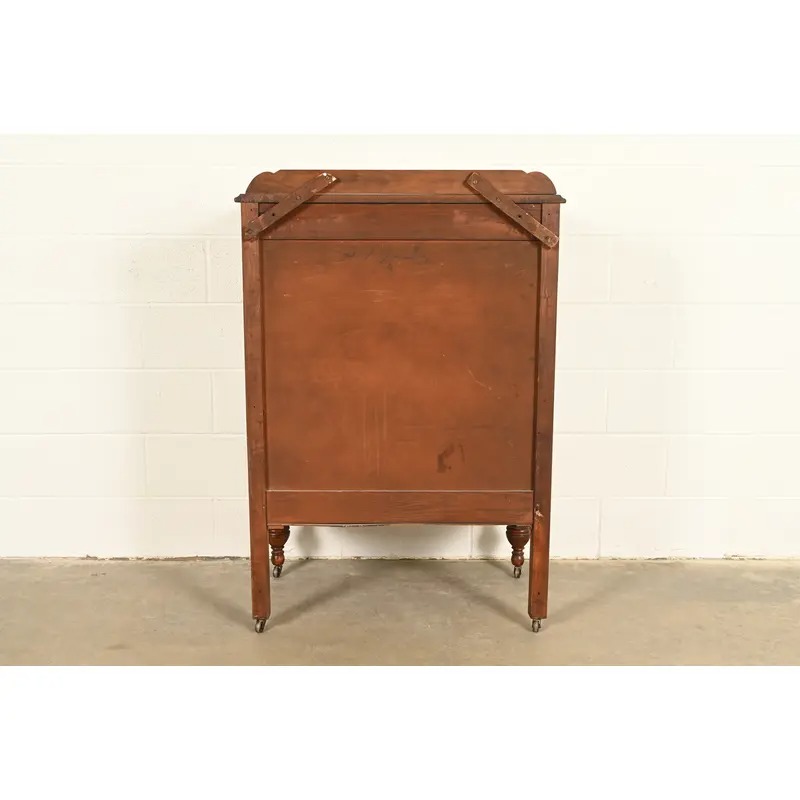 Berkey & Gay Style Antique French Regency Louis XVI Walnut Highboy Dresser, Circa 1930s - Image 13