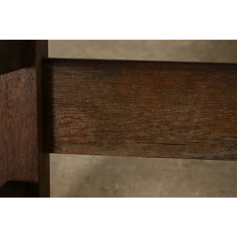 Gustav Stickley Antique Mission Oak Arts & Crafts Armchair With Rush Seat, Circa 1910 - Image 13
