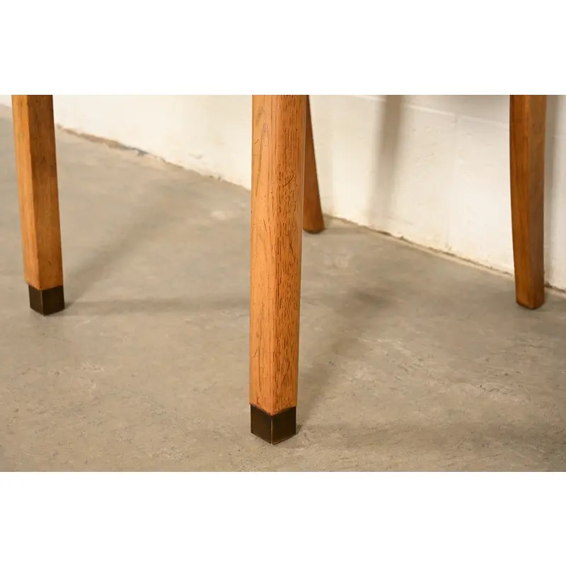 Henredon Style Mid-Century Hollywood Regency Carved Walnut and Cane Side Chairs or Dining Chairs, Pair - Image 13