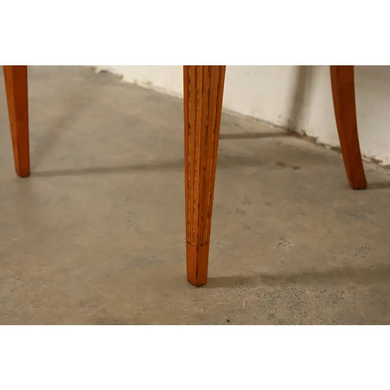 Antique Italian Regency Fruitwood Inlaid Marquetry Side Chairs or Dining Chairs, Pair - Image 14