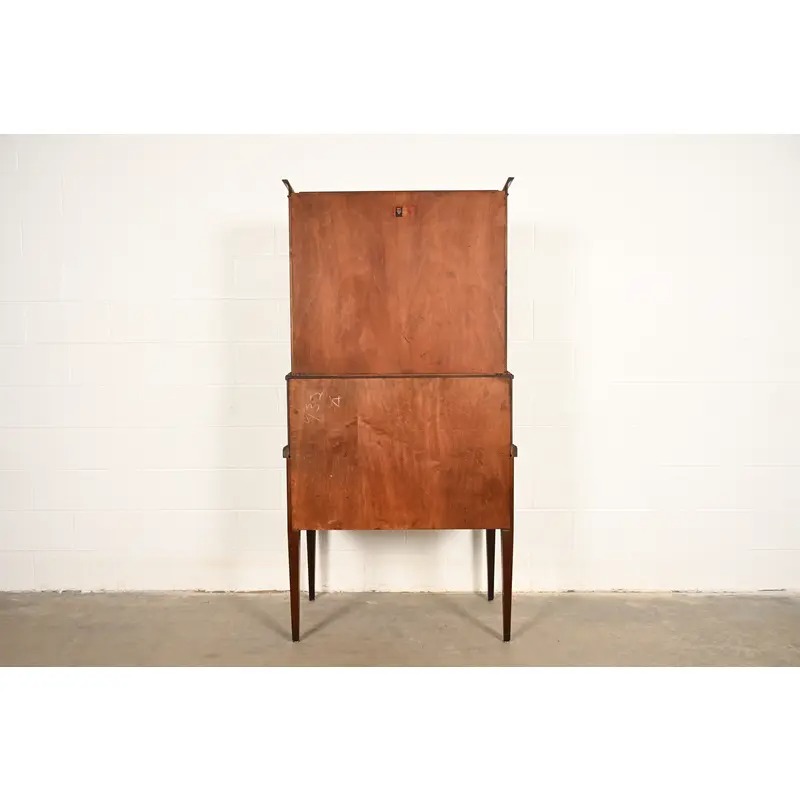Baker Furniture Style Hepplewhite Mahogany Secretary Desk With Bookcase Hutch, Circa 1920s - Image 14