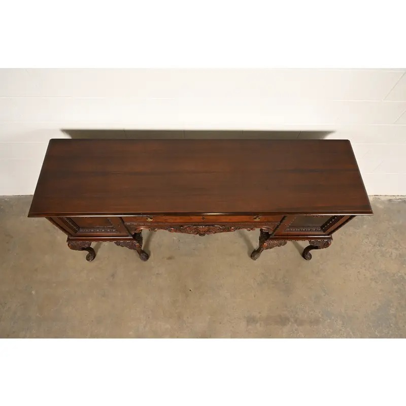 Berkey & Gay Style Chippendale Carved Mahogany Sideboard or Bar Cabinet, Circa 1920s - Image 14