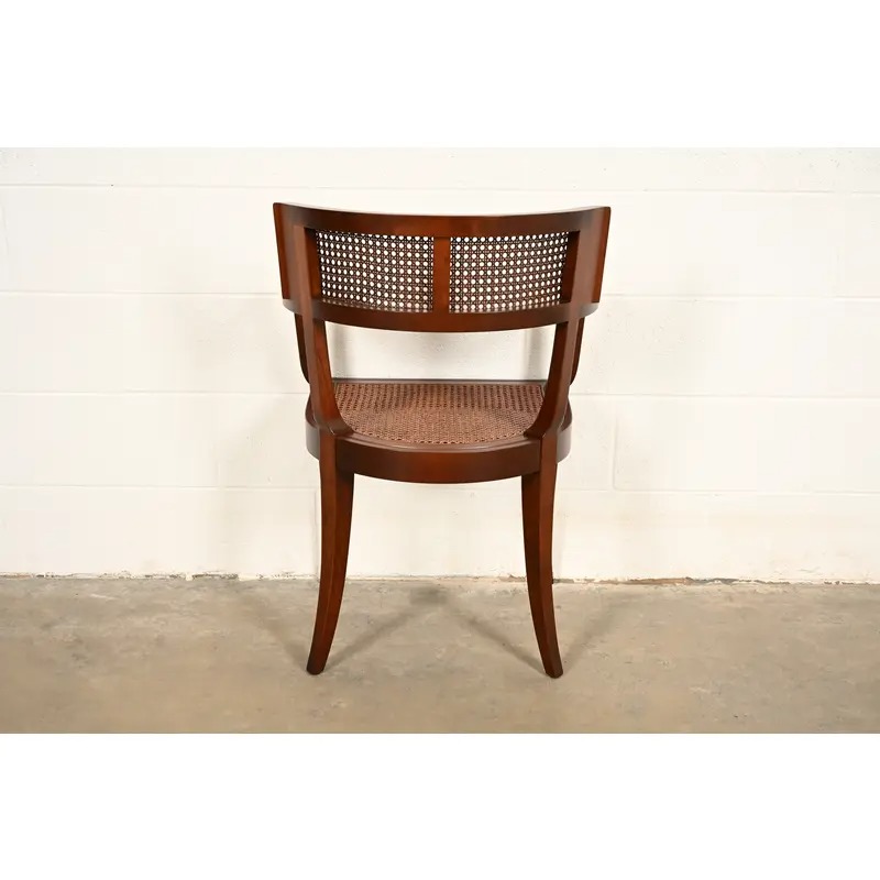 Michael Taylor for Baker Furniture Klismos Cherry Wood and Cane Armchair, Newly Refinished - Image 13