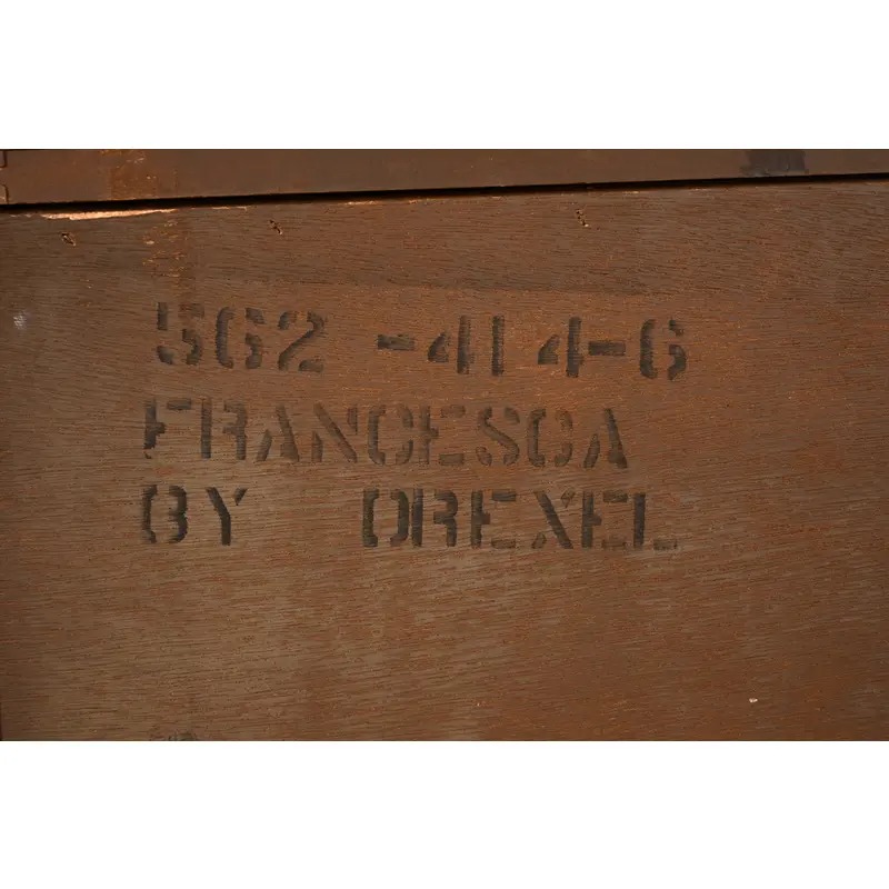 Drexel French Regency Louis XVI Carved Burled Walnut Lighted Breakfront Bookcase Cabinet, Circa 1960s - Image 16