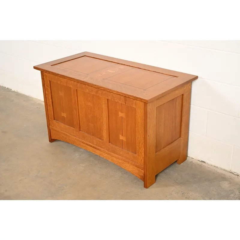 Stickley Harvey Ellis Collection Mission Arts & Crafts Inlaid Oak Blanket Chest
