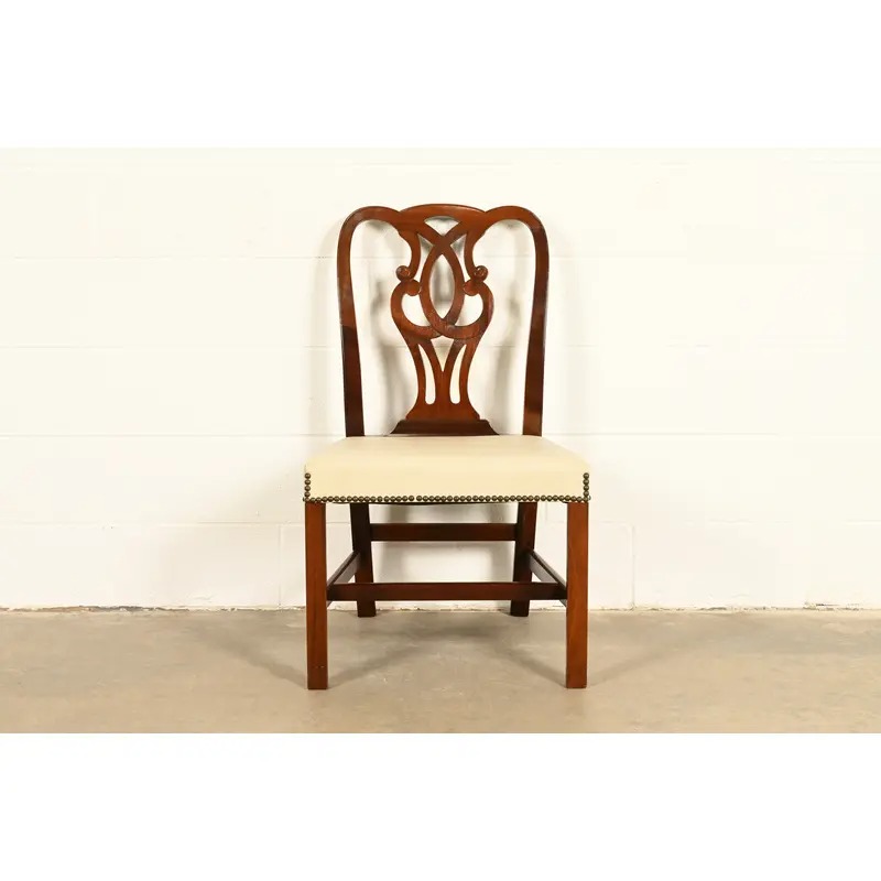 Baker Furniture Georgian Carved Mahogany Side Chair or Dining Chair - Image 3
