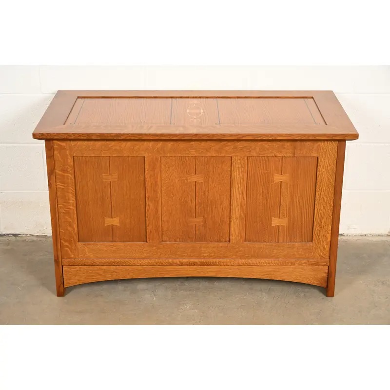Stickley Harvey Ellis Collection Mission Arts & Crafts Inlaid Oak Blanket Chest - Image 3