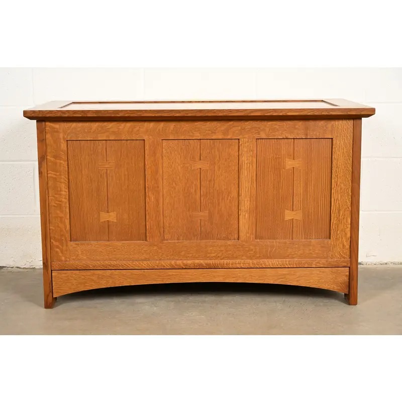 Stickley Harvey Ellis Collection Mission Arts & Crafts Inlaid Oak Blanket Chest - Image 4