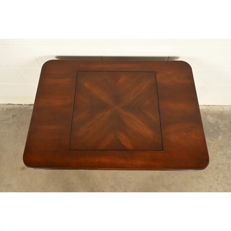 Baker Furniture Style American Empire Carved Mahogany Game Table or Occasional Table, Circa 1970s - Image 5