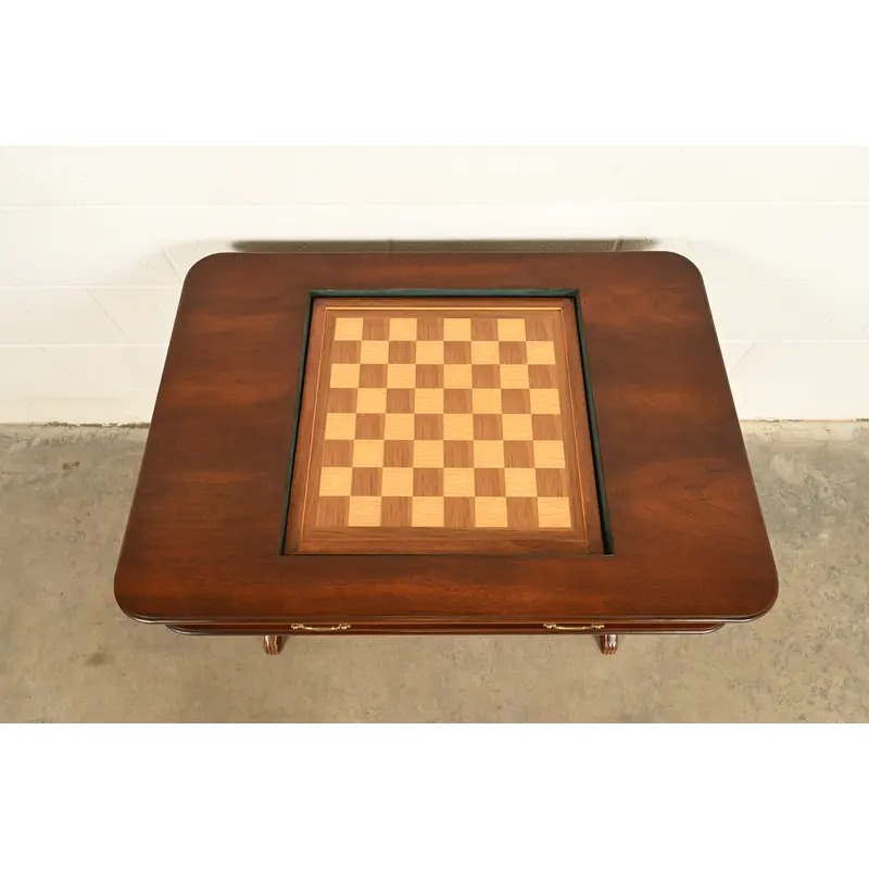 Baker Furniture Style American Empire Carved Mahogany Game Table or Occasional Table, Circa 1970s - Image 6