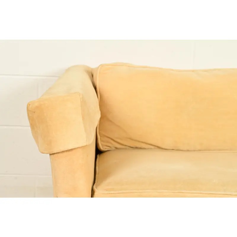 Baker Furniture Style Modern Mohair Velvet Tuxedo Sofa or Loveseat - Image 6