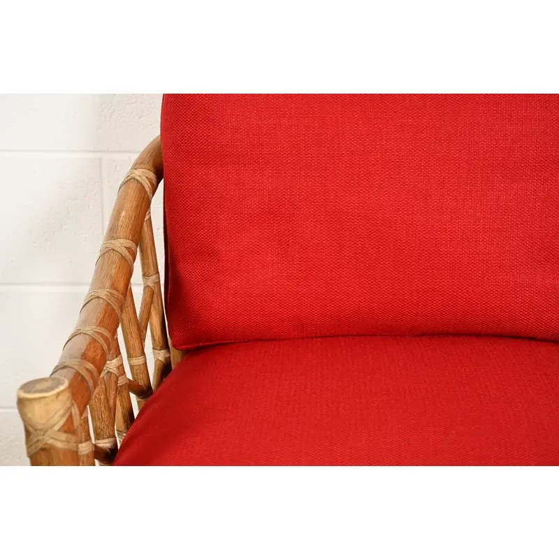 McGuire Mid-Century Hollywood Regency Bamboo Rattan Lounge Chair - Image 6