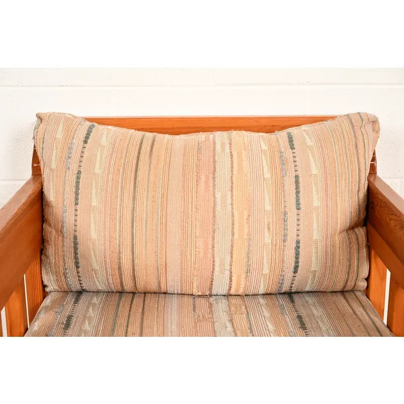 Mid-Century Modern Knotty Pine Lounge Chair With Southwest Upholstery, Circa 1960s - Image 6