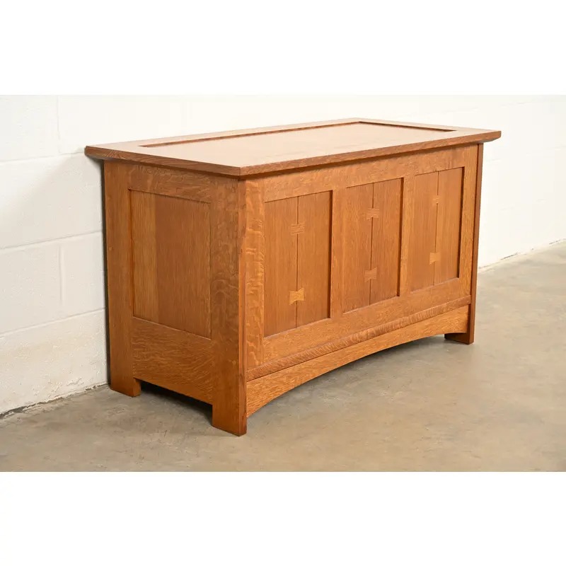Stickley Harvey Ellis Collection Mission Arts & Crafts Inlaid Oak Blanket Chest - Image 6