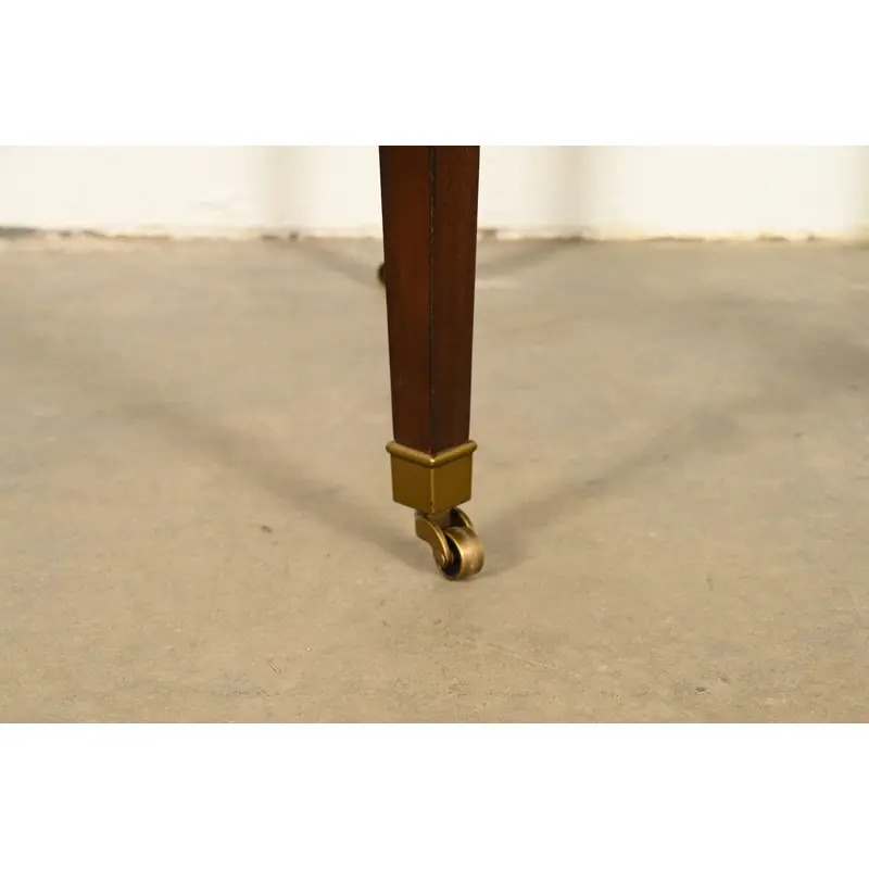Barbara Barry Style Hollywood Regency Walnut and Parcel Gilt Tea Table or Occasional Side Table by Ethan Allen - Image 7