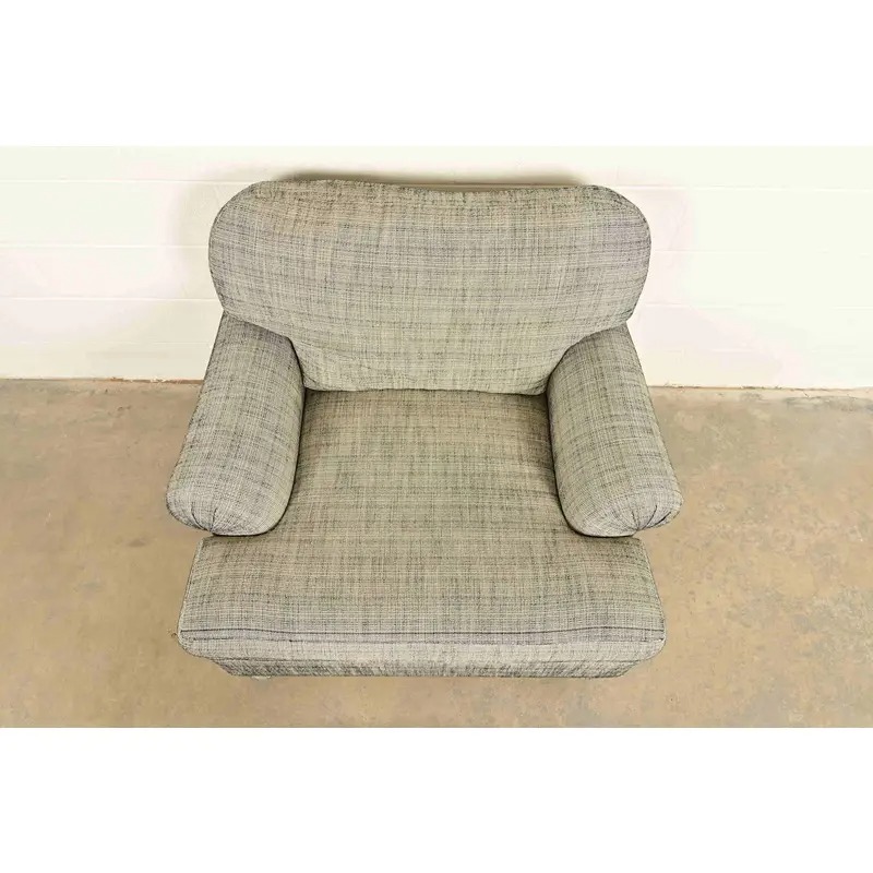 Ethan Allen Modern Upholstered Oversized Lounge Chair With Ottoman - Image 7