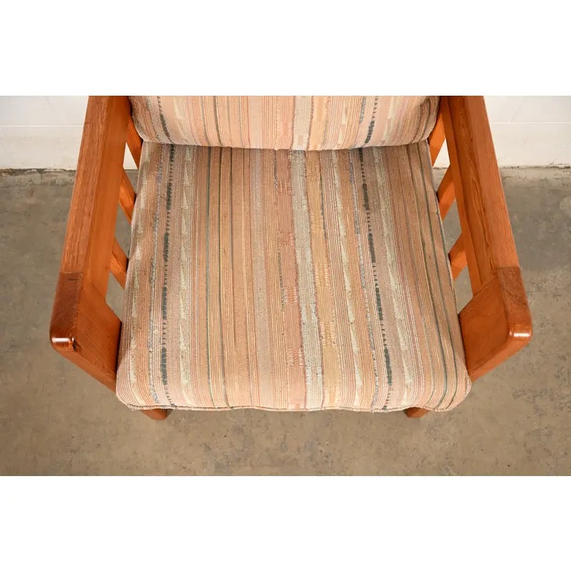 Mid-Century Modern Knotty Pine Lounge Chair With Southwest Upholstery, Circa 1960s - Image 7