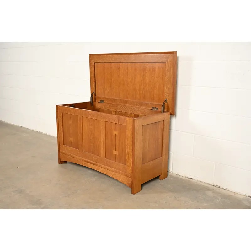 Stickley Harvey Ellis Collection Mission Arts & Crafts Inlaid Oak Blanket Chest - Image 7
