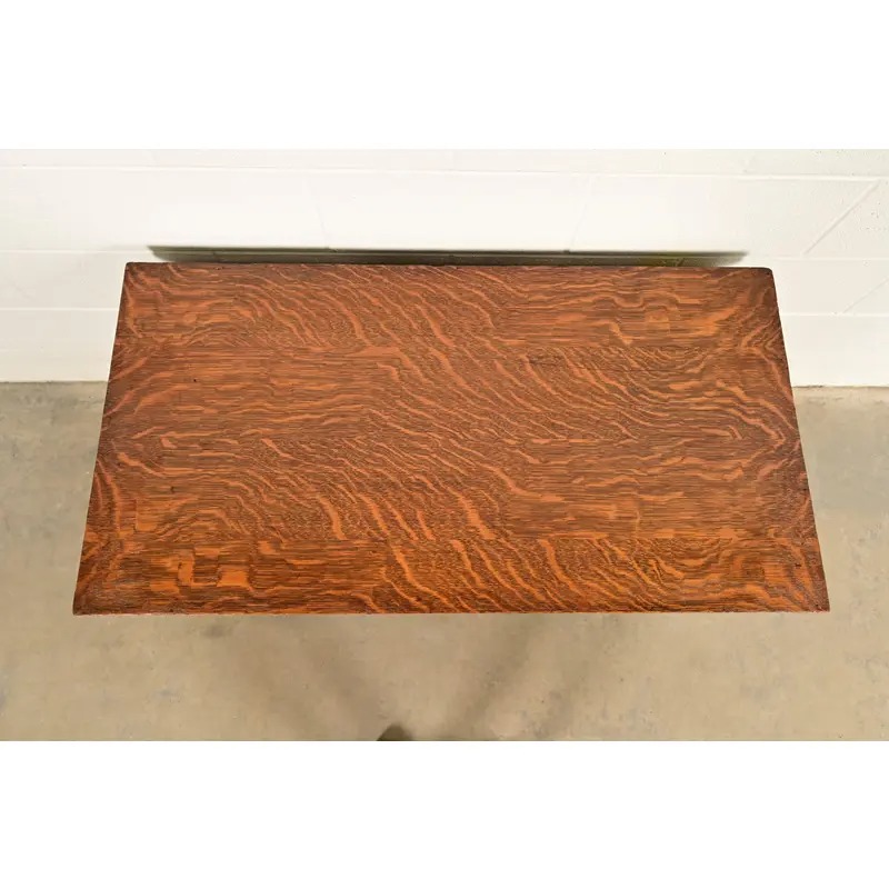 Antique American Empire Carved Tiger Oak Lowboy Dresser, Circa 1900 - Image 8