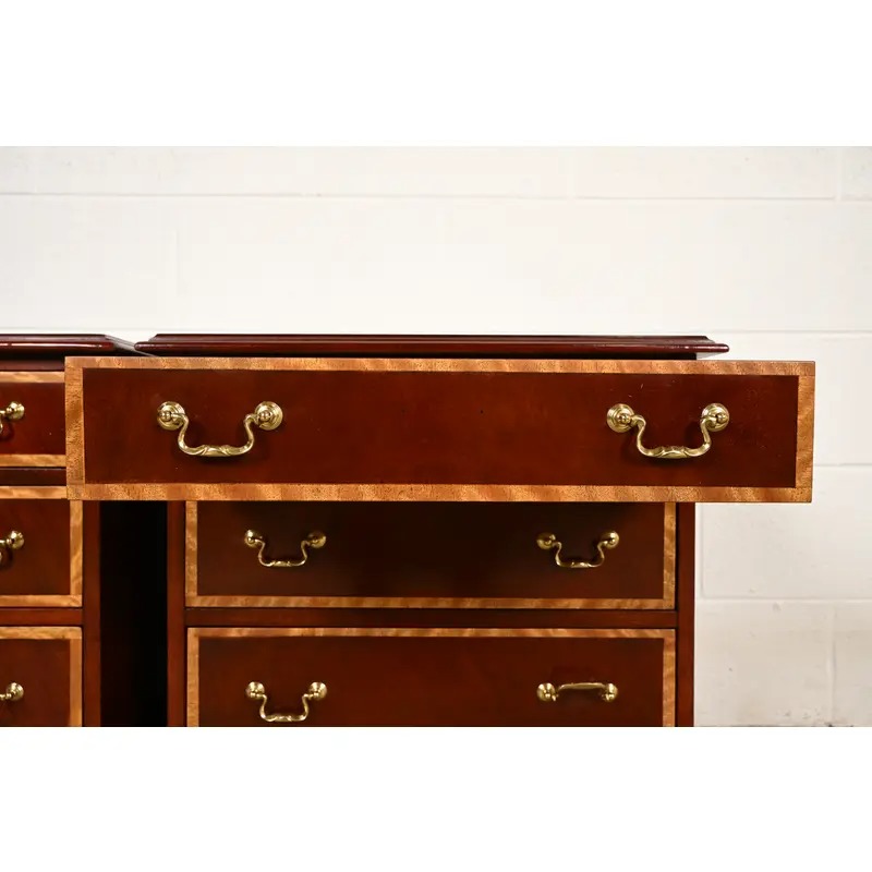 Baker Furniture Georgian Banded Mahogany Bedside Chests, Pair - Image 8