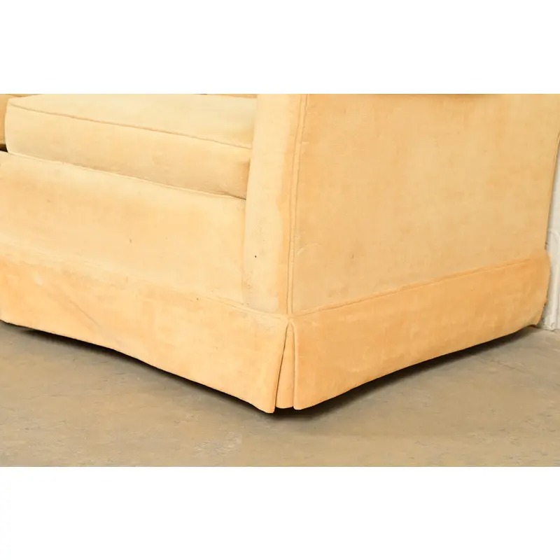 Baker Furniture Style Modern Mohair Velvet Tuxedo Sofa or Loveseat - Image 8