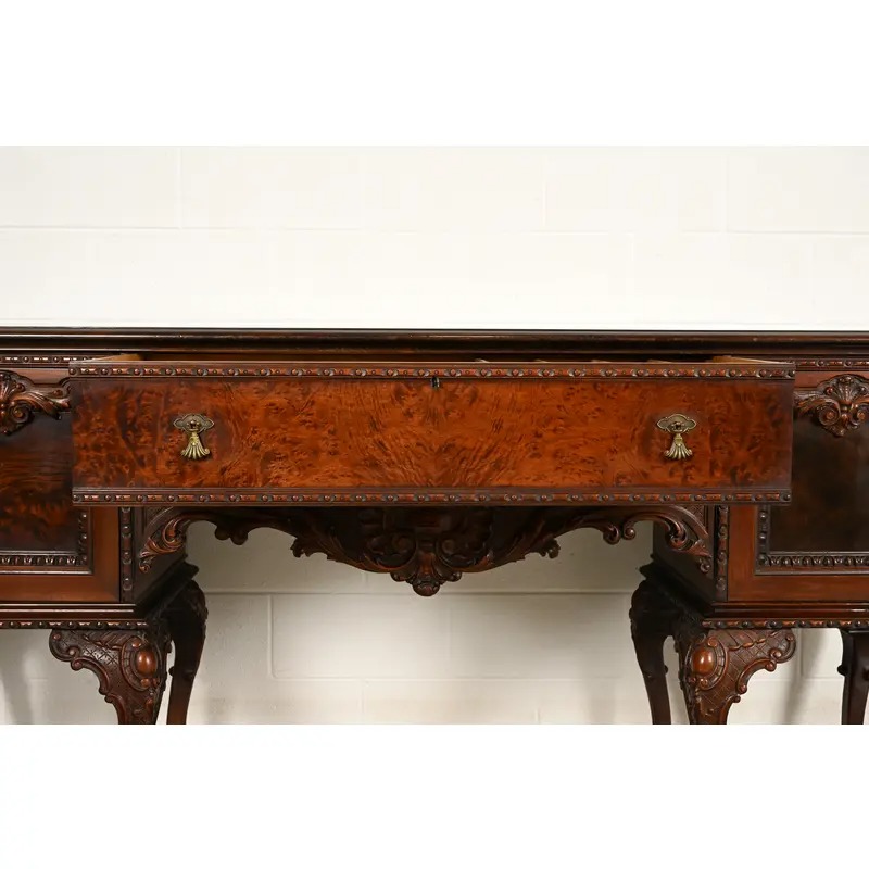 Berkey & Gay Style Chippendale Carved Mahogany Sideboard or Bar Cabinet, Circa 1920s - Image 8