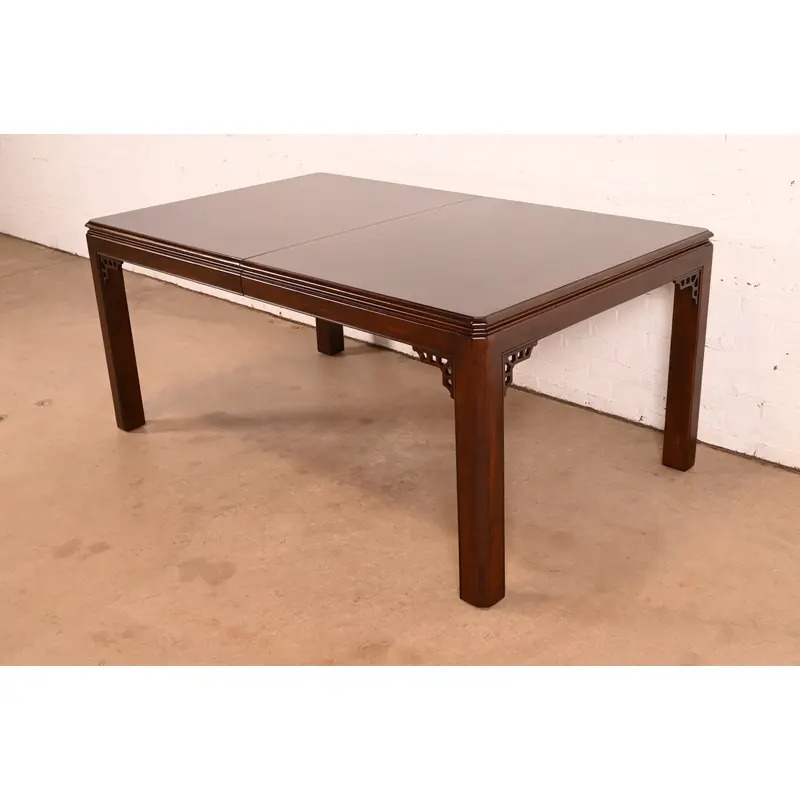 Drexel Chippendale Mahogany Extension Dining Table, Newly Refinished - Image 8
