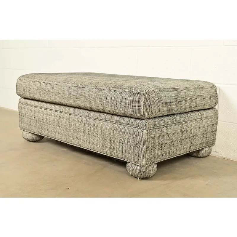 Ethan Allen Modern Upholstered Oversized Lounge Chair With Ottoman - Image 8