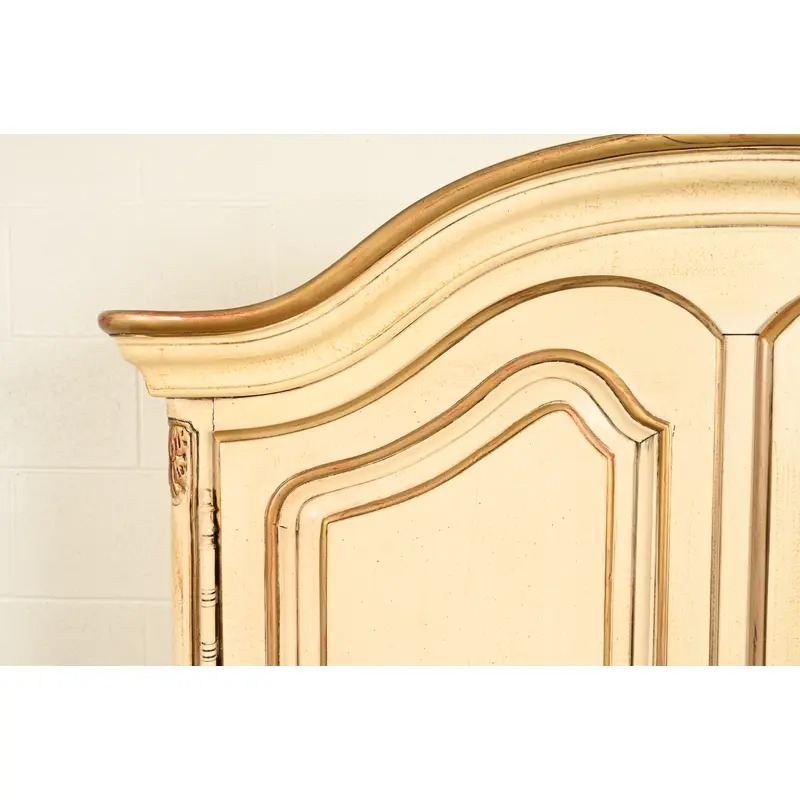 Henredon French Provincial Louis XV Cream Lacquered Armoire Dresser or Gentleman's Chest, Circa 1960s - Image 8