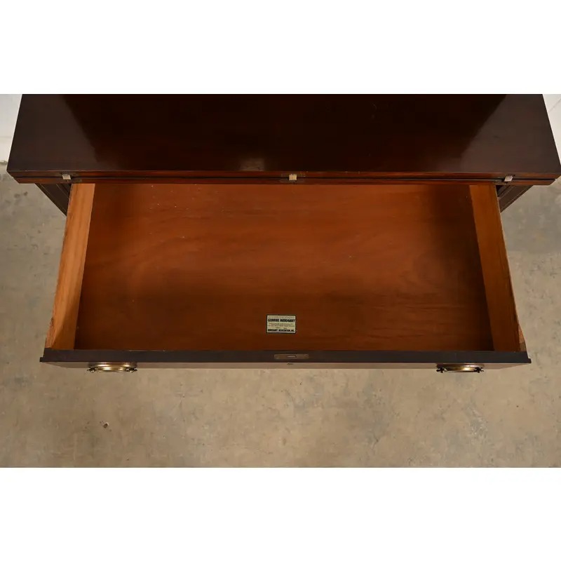 Baker Furniture Style Hepplewhite Mahogany Secretary Desk With Bookcase Hutch, Circa 1920s - Image 9