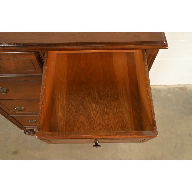 Berkey & Gay Style Antique French Regency Louis XVI Walnut Highboy Dresser, Circa 1930s - Image 9