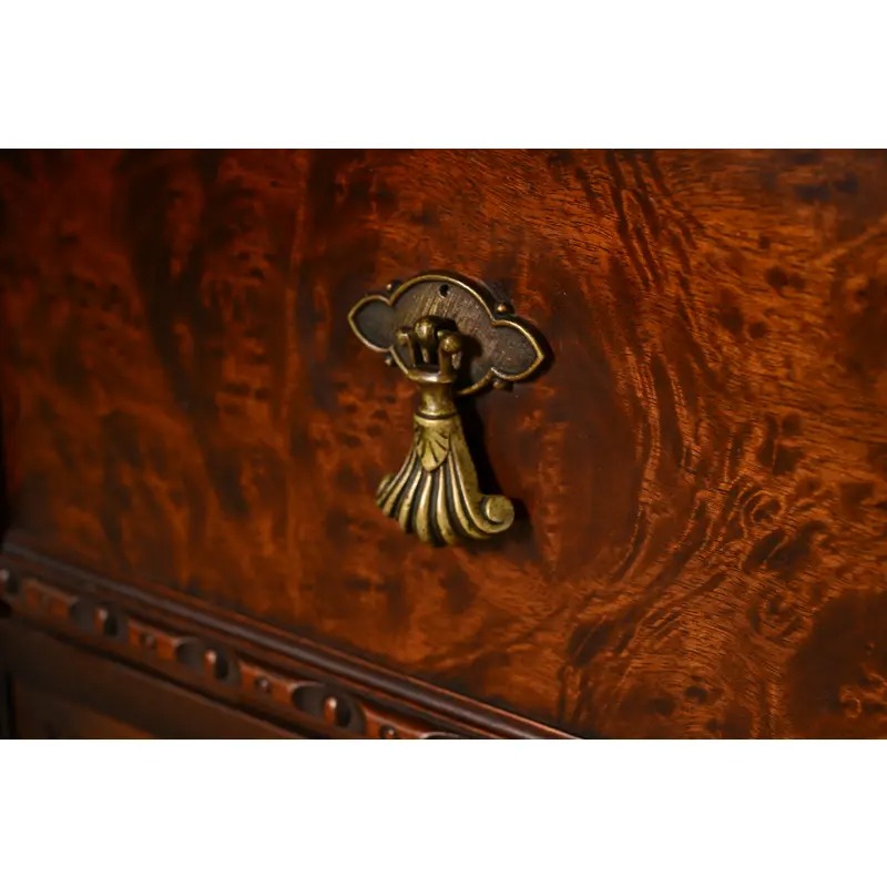 Berkey & Gay Style Chippendale Carved Mahogany Sideboard or Bar Cabinet, Circa 1920s - Image 9