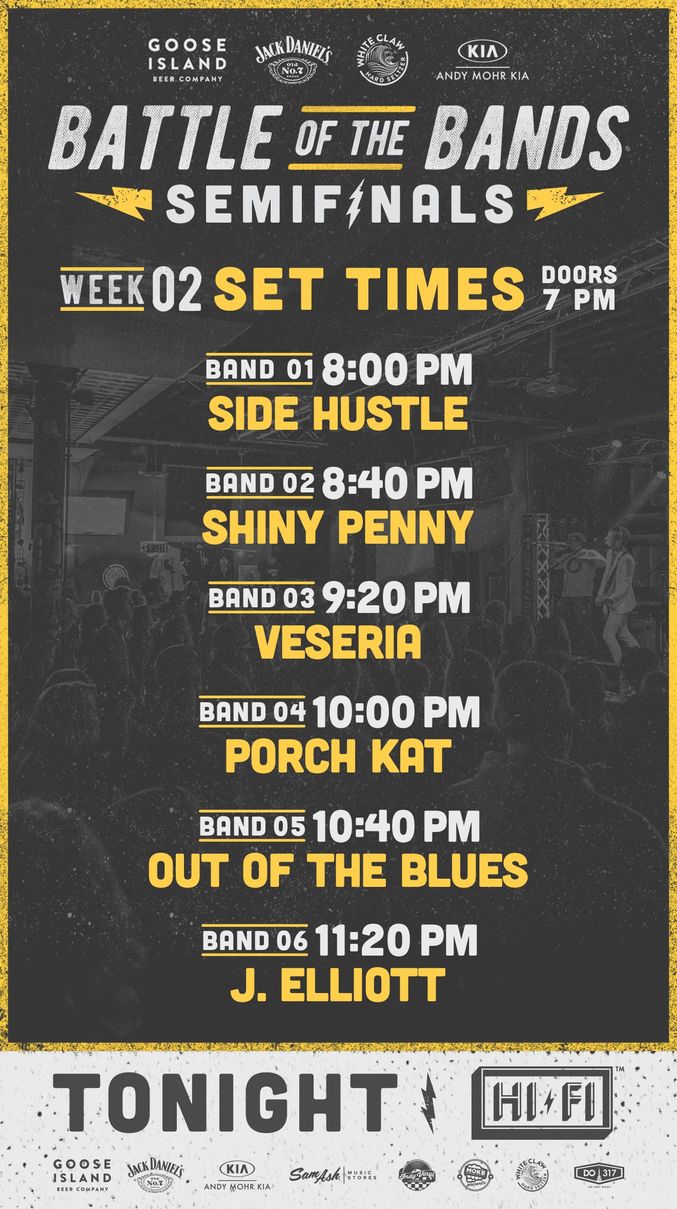 Semifinal #2 set times
