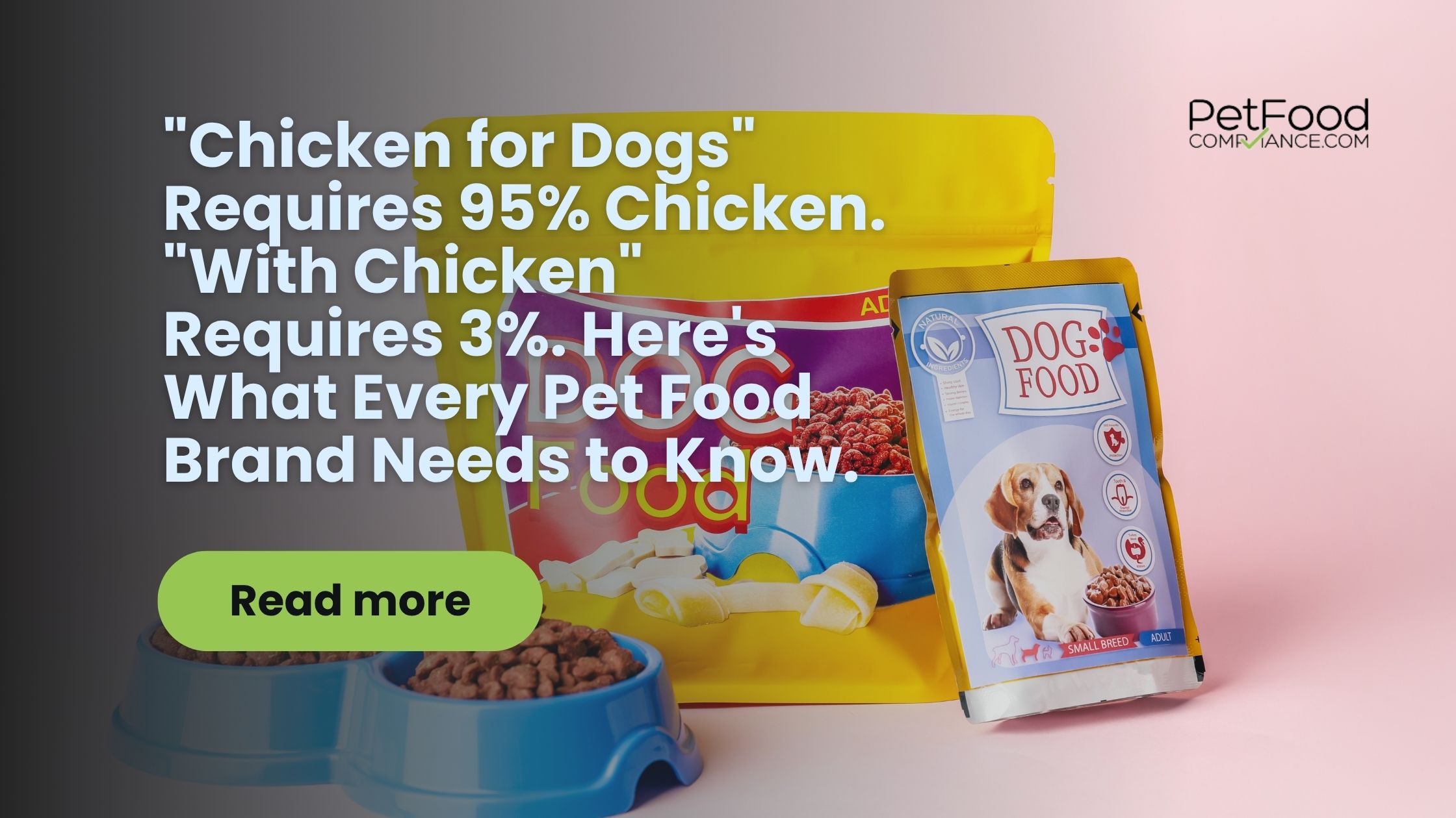AAFCO pet food naming rules — 95% rule, 25% rule, 3% rule, and flavor rule explained for pet food brands