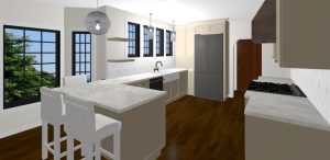 3D rendering kitchen remodel